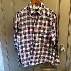 Faherty Plaid Long Sleeve Button Down Shirt Size Medium